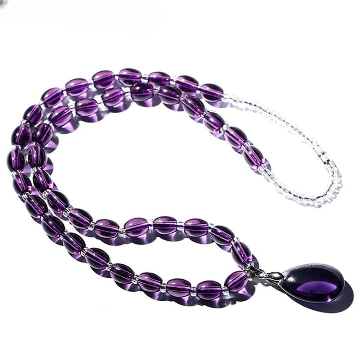 Collier améthyste à pierres en goutte
