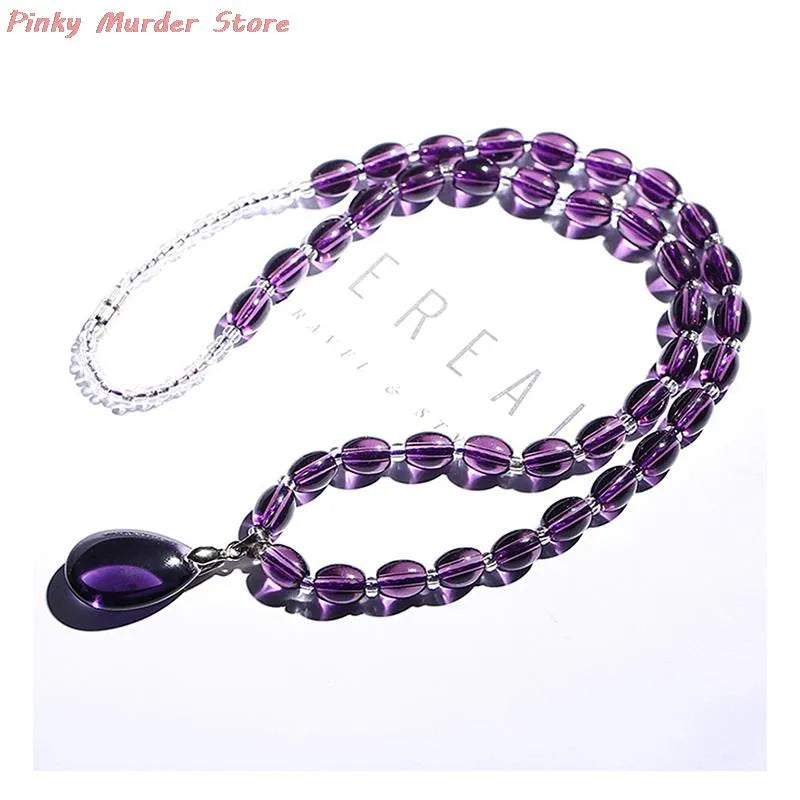 Collier améthyste à pierres en goutte