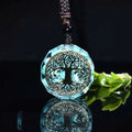 Collier arbre de vie en orgonite turquoise