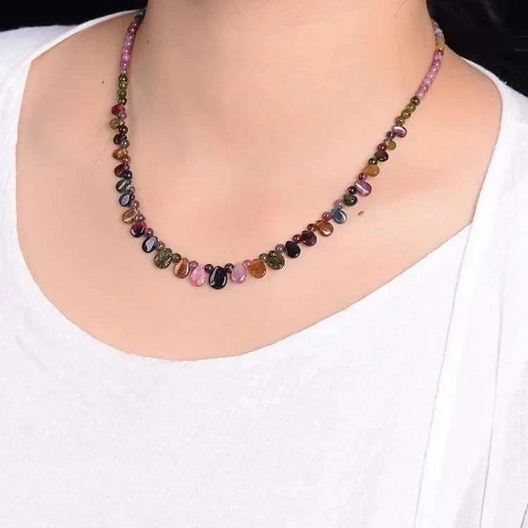 Collier tourmaline noire et grenat