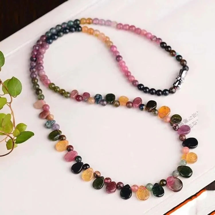 Collier tourmaline noire et grenat