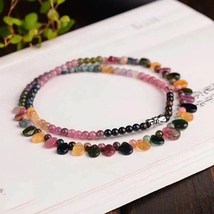 Collier tourmaline noire et grenat