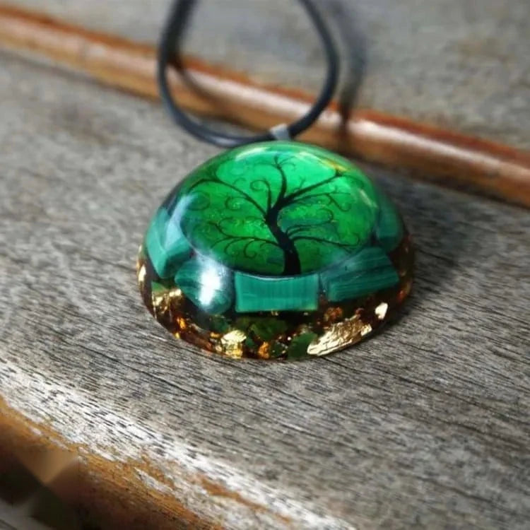 Collier arbre de vie en malachite