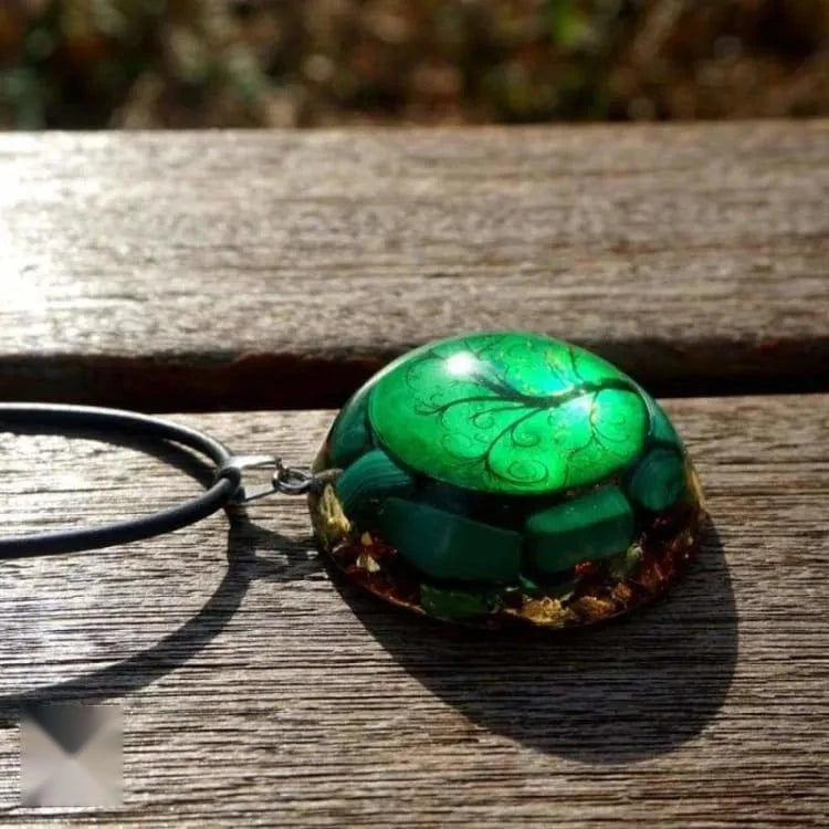 Collier arbre de vie en malachite