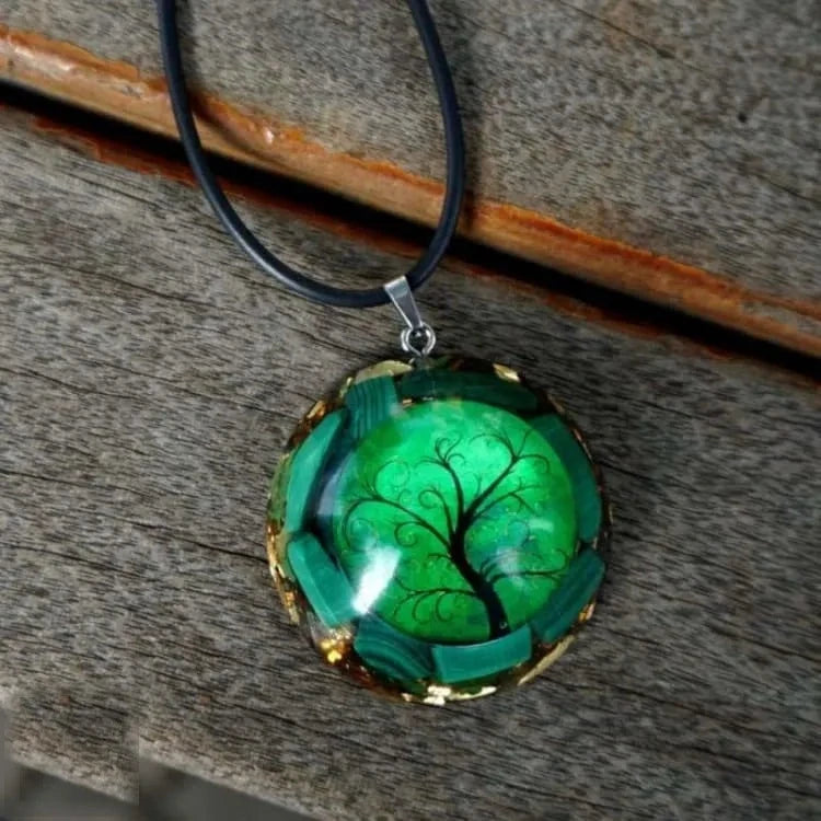 Collier arbre de vie en malachite