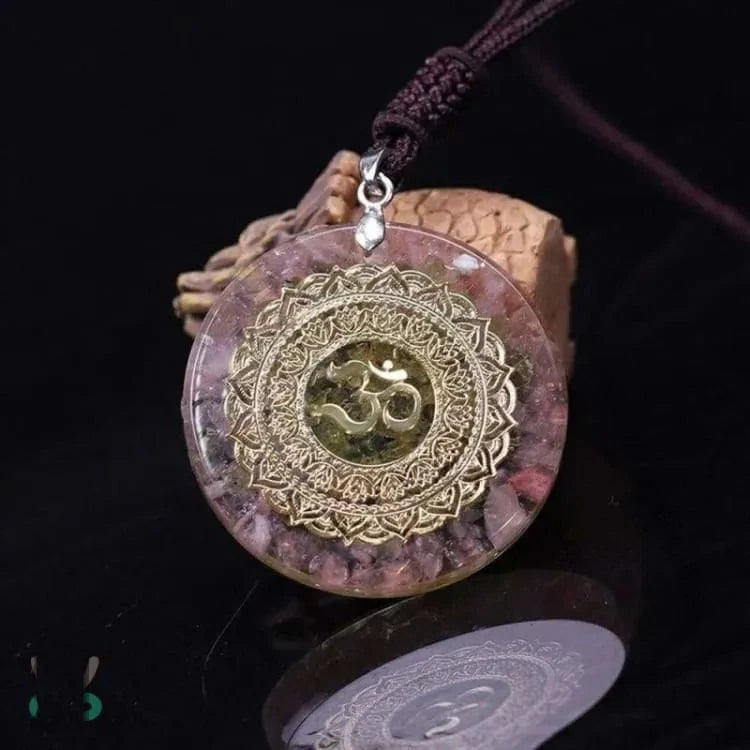 Collier quartz rose en orgonite