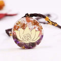 Collier améthyste orgonite fleur de lotus