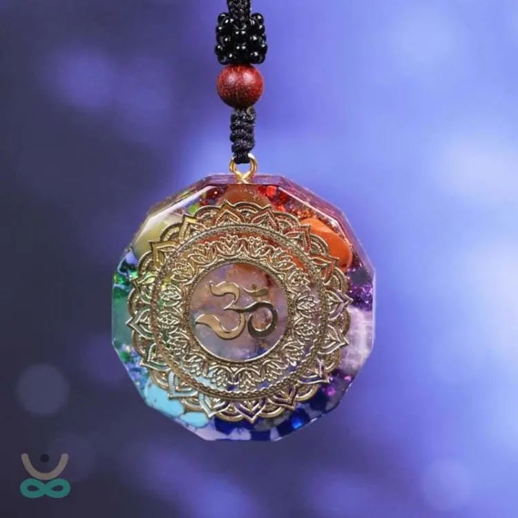 Collier 7 chakras orgonite longue chaîne