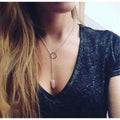 Collier pendule quartz rose