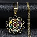 Collier 7 chakras pierres naturelles et argent