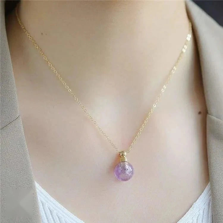 Collier améthyste à perles rondes