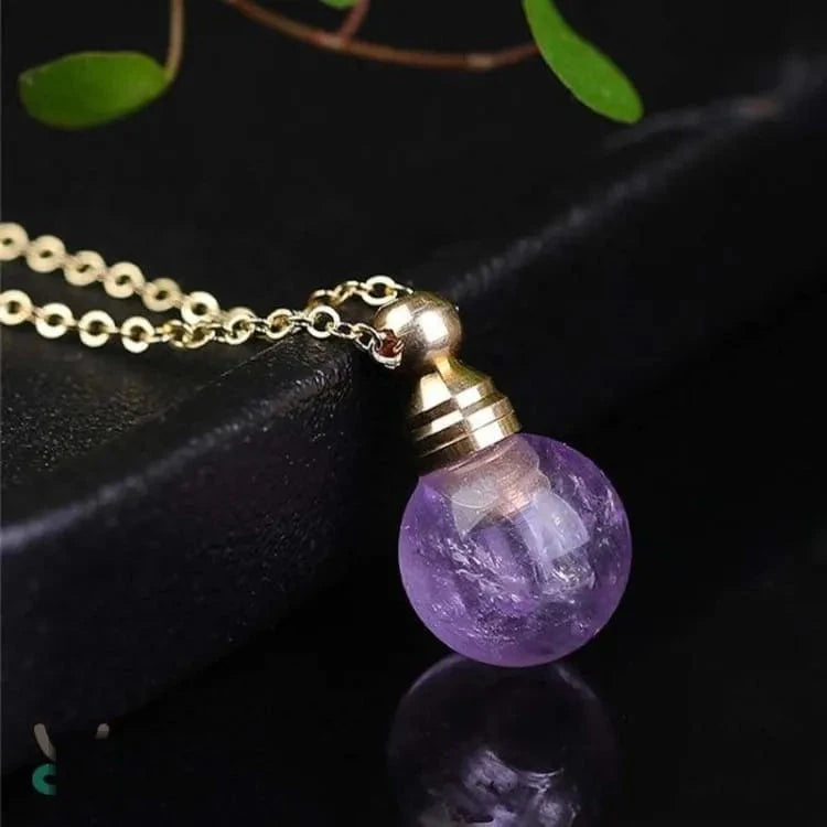 Collier améthyste à perles rondes