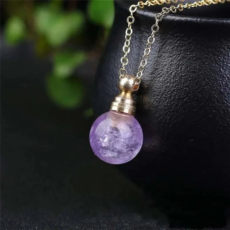 Collier améthyste à perles rondes