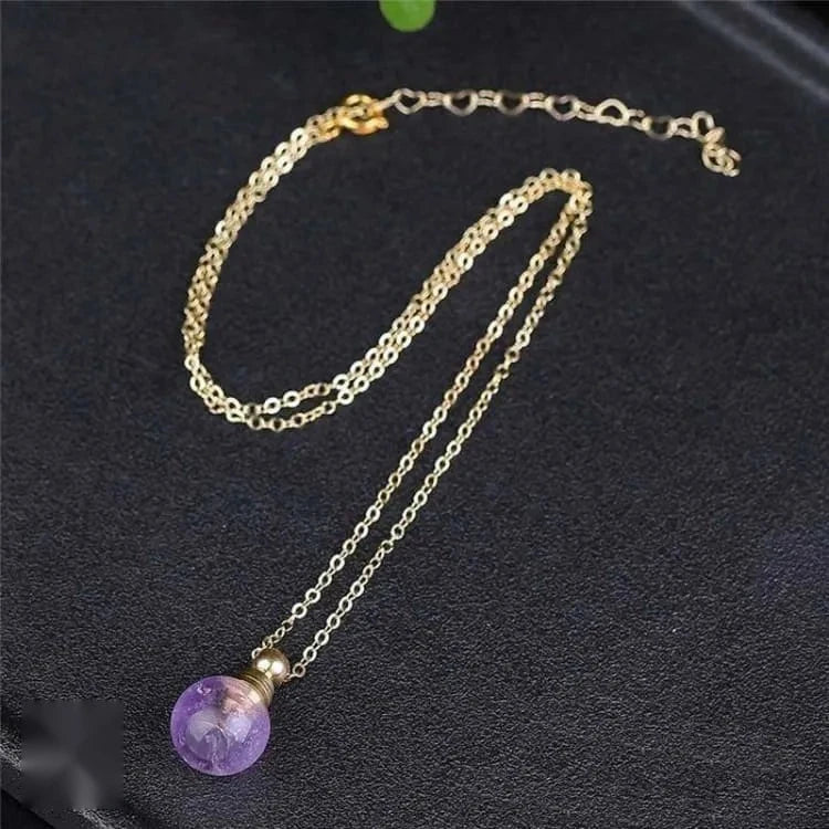 Collier améthyste à perles rondes