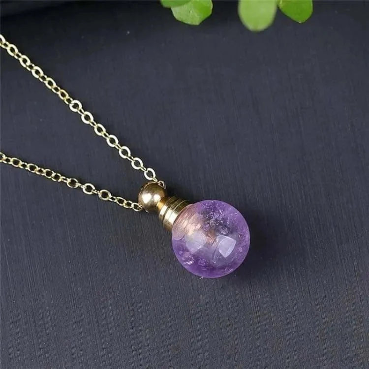 Collier améthyste à perles rondes