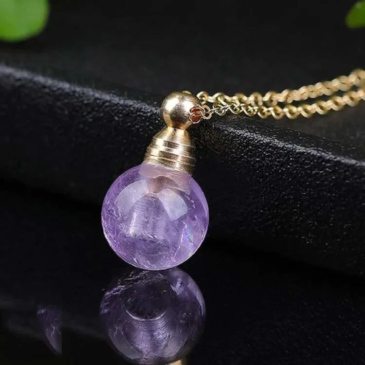 Collier améthyste à perles rondes