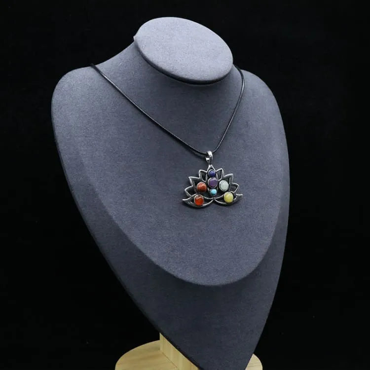 Collier 7 chakras fleur de lotus