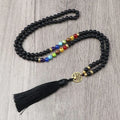 Collier 7 chakras arbre de vie noir
