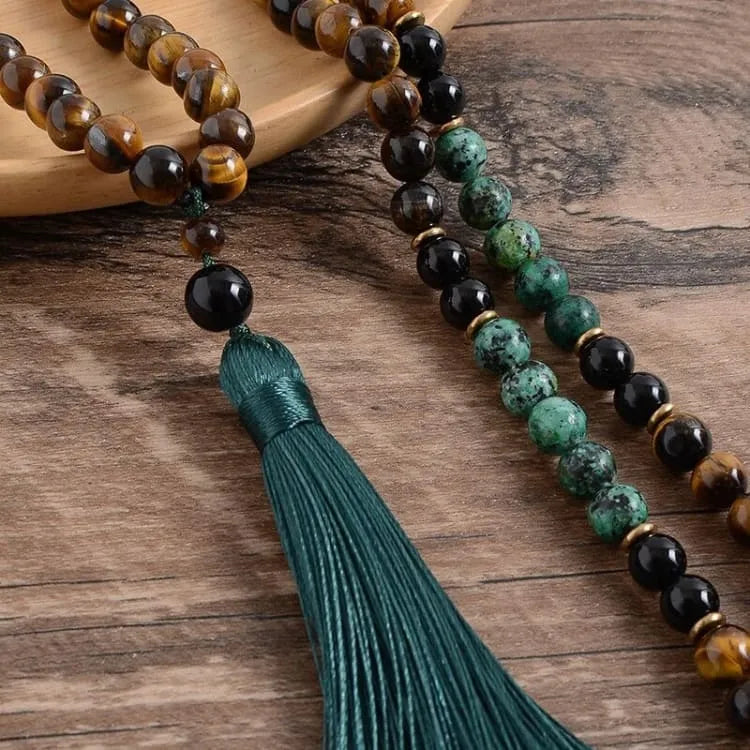 Bracelet oeil de tigre et turquoise africaine