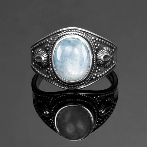 Bague pierre de lune polie