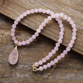 Collier quartz rose ras-de-cou