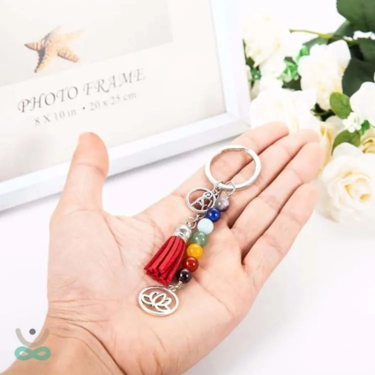 Porte-clés fleur de lotus 7 chakras