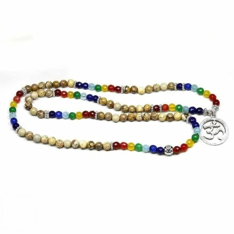 Bracelet 7 chakras en bois et pierres