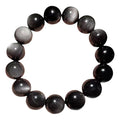 Bracelet obsidienne neigeuse et noire