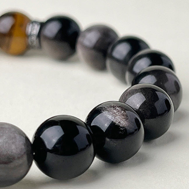 Bracelet obsidienne neige, deux styles