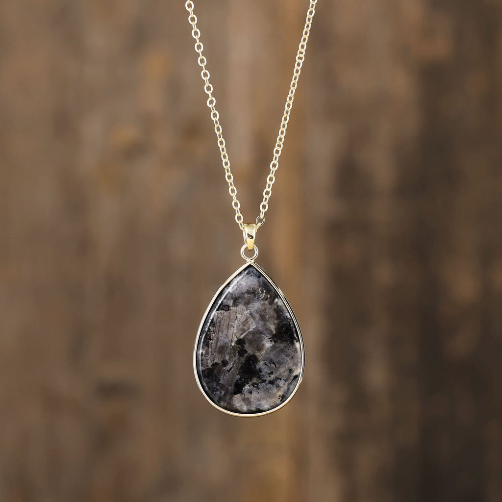 Collier pierre naturelle pendentif goutte