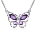 Collier améthyste papillon en argent