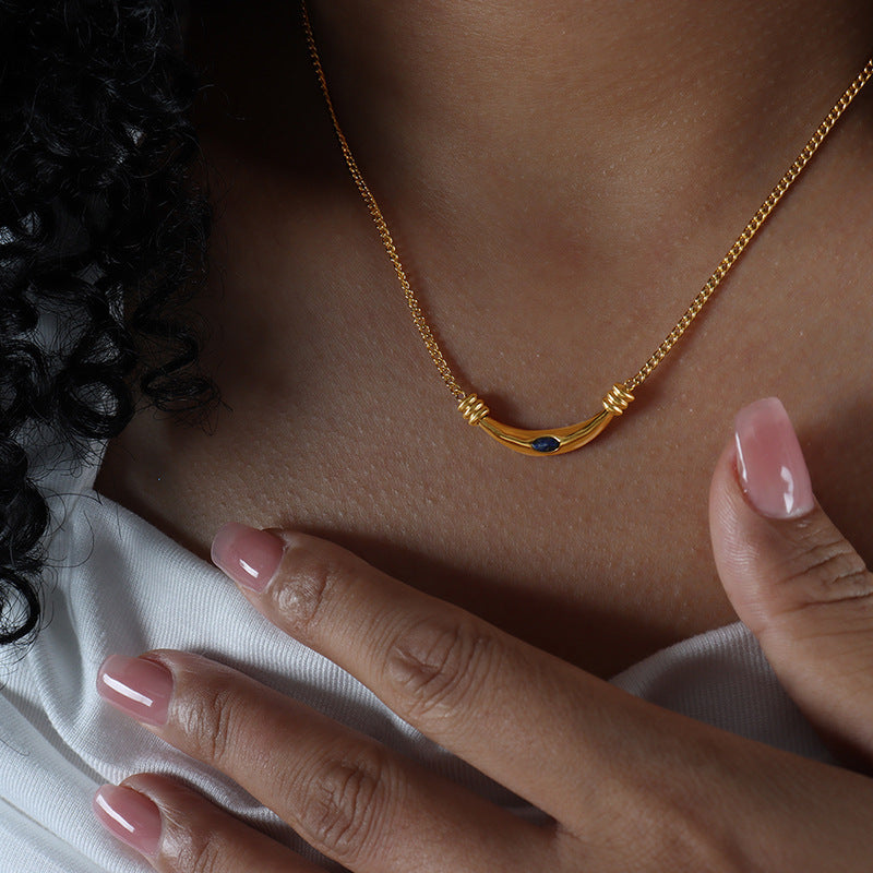 Collier oeil de tigre, agate et lapis-lazuli