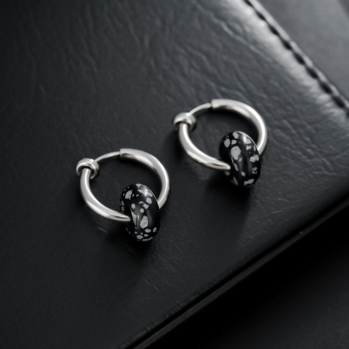 Boucles d'oreilles clip en pierre naturelle