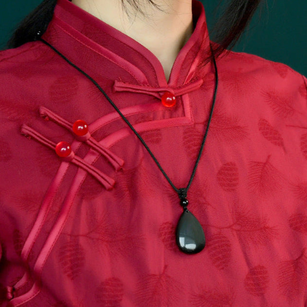 Pendentif obsidienne en forme de goutte