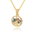 Collier arbre de vie zen doré aux zircons