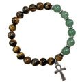 Bracelet oeil de tigre et aventurine verte
