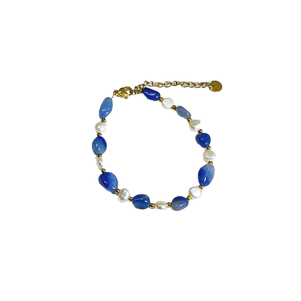 Bracelet aventurine bleue et perles d'eau douce