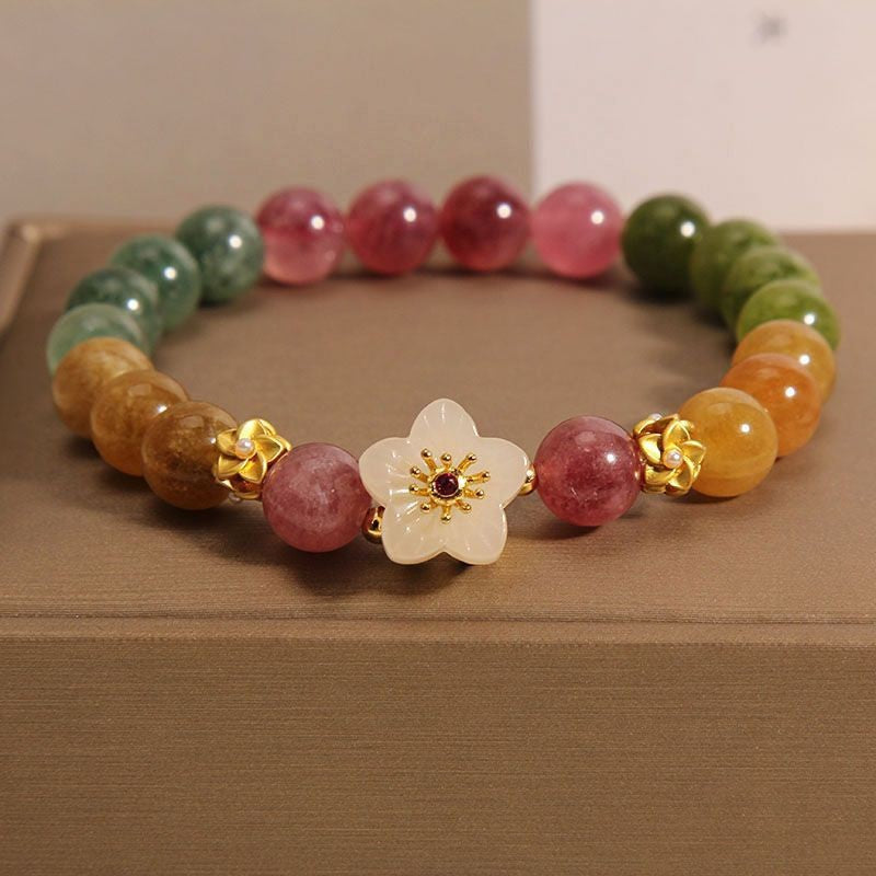Bracelet jade et tourmaline