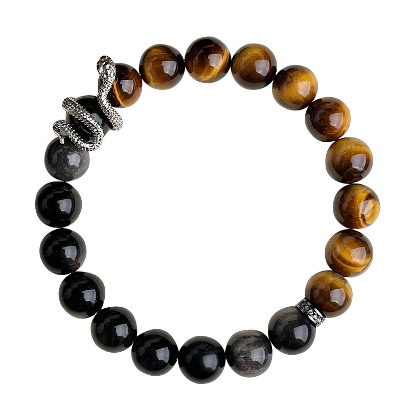 Bracelet obsidienne neige, deux styles
