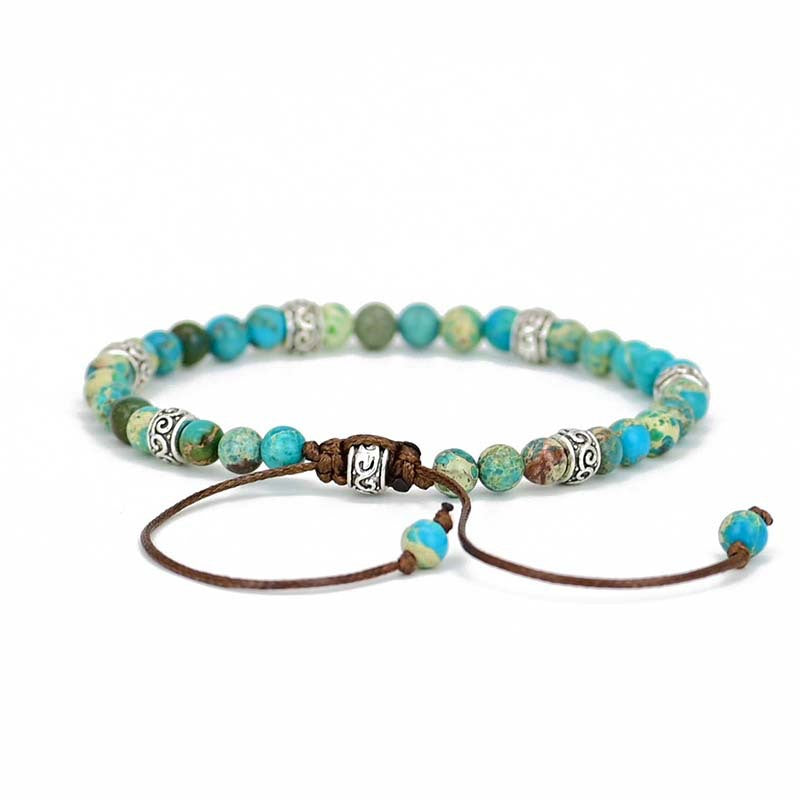 Bracelet turquoise à séparateurs ethniques