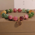 Bracelet jade et tourmaline