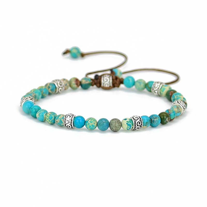 Bracelet turquoise à séparateurs ethniques