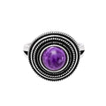 Bague améthyste ronde en argent 925