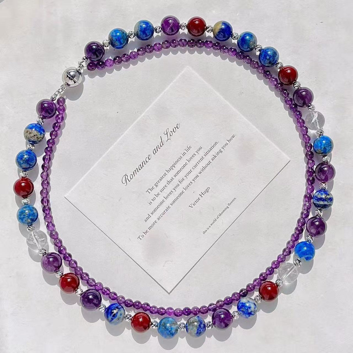Collier améthyste zen double rang