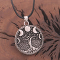 Collier arbre de vie nordique, soleil et lune