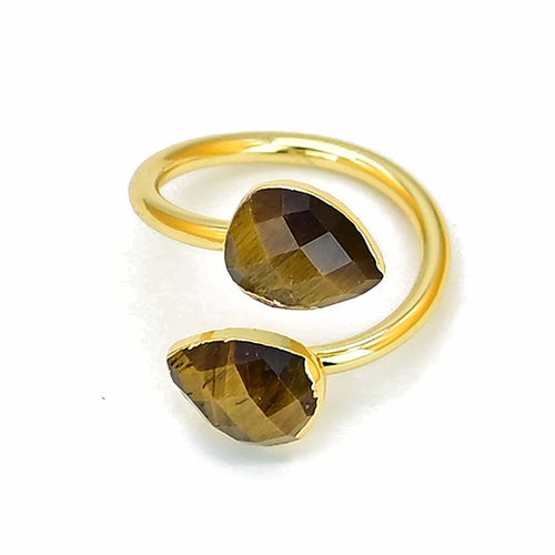Bague oeil de tigre ajustable