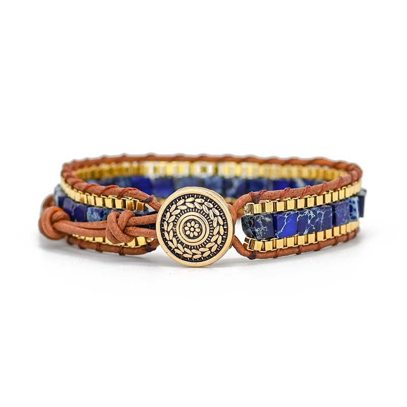 Bracelet lapis lazuli et finitions dorées