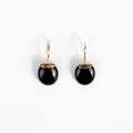 Boucles d'oreilles obsidienne noire et or