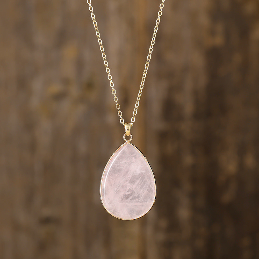 Collier pierre naturelle pendentif goutte