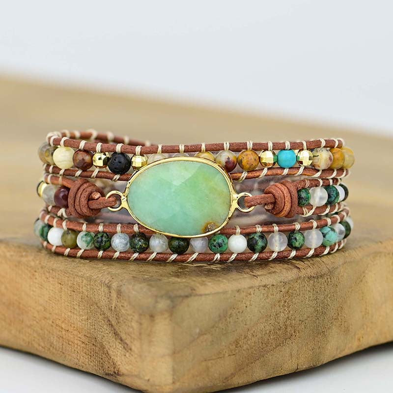 Bracelet jade australien à trois rangs